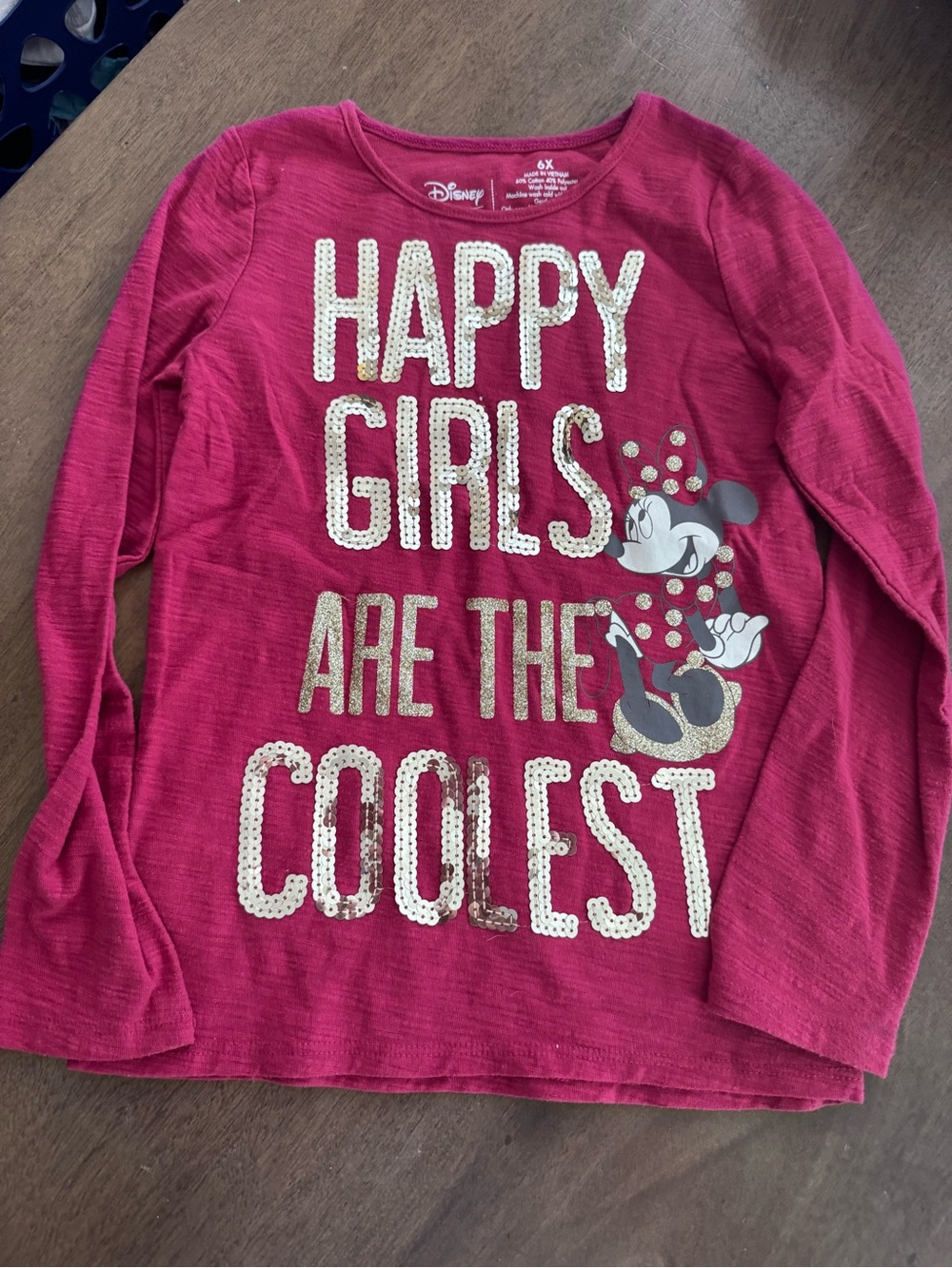 Jumping Beans Honey Minnie Mouse Tee Size 6x Happy Girls Are The Coolest - Red